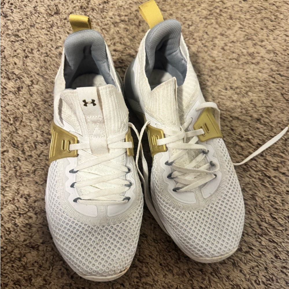 Under Armour White with Gold CrossFit Trainers